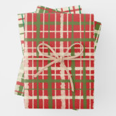 Retro Karierte Weihnachtsmuster Geschenkpapier Set (Beispiel)
