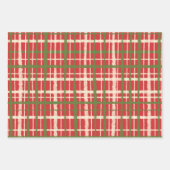 Retro Karierte Weihnachtsmuster Geschenkpapier Set (Vorderseite)