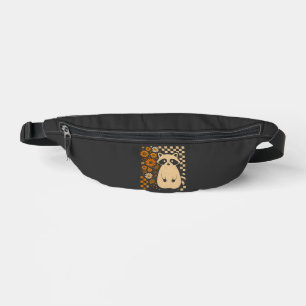 Retro karierter Halloween-Waschbär Bauchtasche