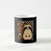 Retro karierter Halloween-Waschbär Kaffeetasse (Mittel)