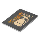 Retro Karierter Halloween-Waschbär Notizblock (Rotiert)