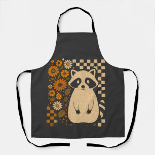 Retro karierter Halloween-Waschbär Schürze