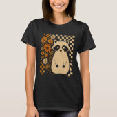 Retro karierter Halloween-Waschbär T-Shirt (Vorderseite)