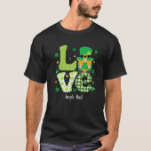 Retro Kariertes Kleeblatt Liebe Single Vater Kleeb T-Shirt (Vorderseite)