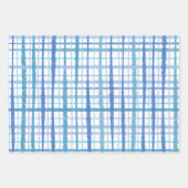 Retro Kariertes Muster in Baby Blue und White Geschenkpapier Set (Vorderseite 3)