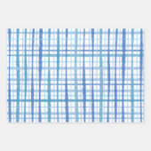 Retro Kariertes Muster in Baby Blue und White Geschenkpapier Set (Vorderseite 2)