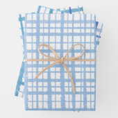 Retro Kariertes Muster in Baby Blue und White Geschenkpapier Set (Beispiel)
