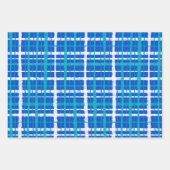 Retro Kariertes Muster in Blau und Weiß Geschenkpapier Set (Vorderseite)