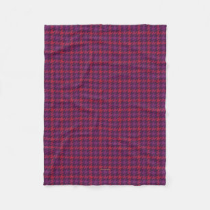Retro karmesinrot lila Houndstooth Karomuster Fleecedecke