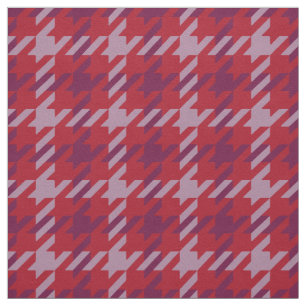 Retro karmesinrot lila Houndstooth Karomuster Stoff