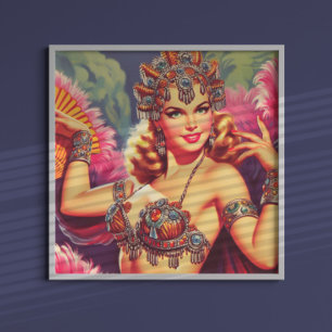 Retro-Karneval-Button Poster