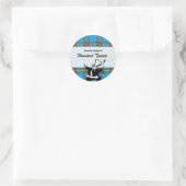 Retro-Karo-"Aus der Küche"-Sticker Runder Aufkleber (Tasche)