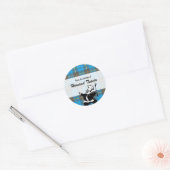Retro-Karo-"Aus der Küche"-Sticker Runder Aufkleber (Umschlag)