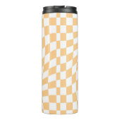 Retro-Karo aus verdrecktem Pastell Thermosbecher (Rückseite)