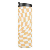Retro-Karo aus verdrecktem Pastell Thermosbecher (Nach rechts gedreht)