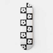Retro Karo Blume #2 #decor #art Skateboard (Vorderseite)