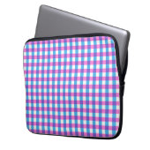 Retro-Karo Buntes Muster Laptopschutzhülle (Vorderseite Links)