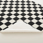 Retro-Karo in Schwarz und Creme Sherpadecke (3/4)