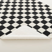 Retro-Karo in Schwarz und Creme Sherpadecke (3/4)