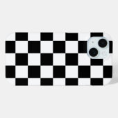 Retro-Karo in Schwarz und Weiß Case-Mate iPhone Hülle (Rückseite (Horizontal))