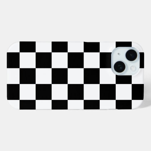 Retro-Karo in Schwarz und Weiß Case-Mate iPhone Hülle (Rückseite (Horizontal))