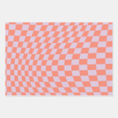 Retro-Karo-Muster Lilac und Orange-Karton Geschenkpapier Set (Vorderseite 3)
