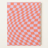 Retro-Karo-Muster Lilac und Orange-Karton Planer (Rückseite)