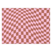 Retro-Karo-Muster rosa und braun Karton Tischdecke (Vorderseite (Horizontal))