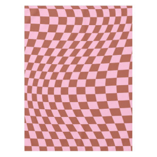 Retro-Karo-Muster rosa und braun Karton Tischdecke