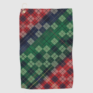 Retro-Karo-Muster - Rot, Grün, Blau Golfhandtuch