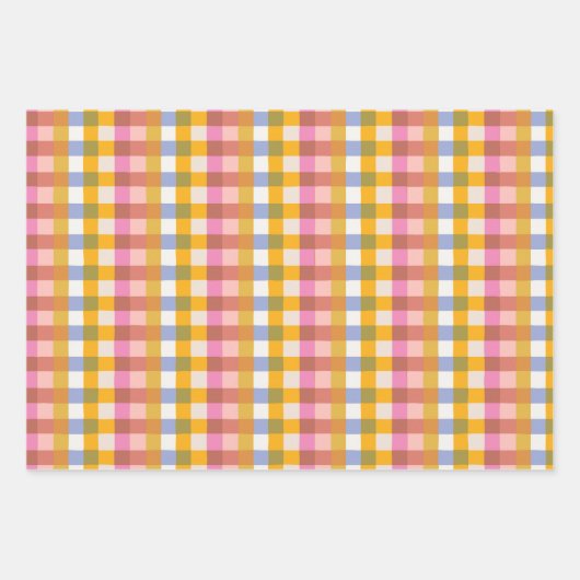Retro-Karo Packpapier Geschenkpapier Set (Vorderseite 3)