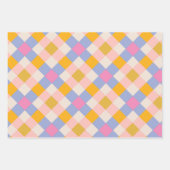 Retro-Karo Packpapier Geschenkpapier Set (Vorderseite 2)