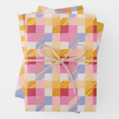Retro-Karo Packpapier Geschenkpapier Set (Beispiel)