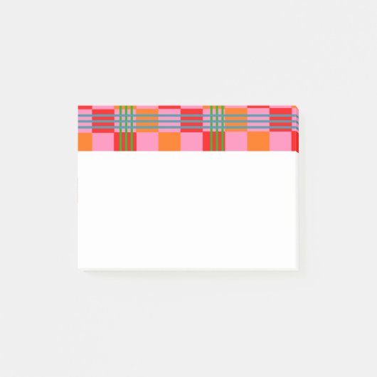 Retro Karo  Post-it Klebezettel (Vorderseite)