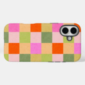 Retro-Karo rosa orange grün Case-Mate iPhone Hülle (Rückseite (Horizontal))