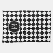 Retro-Karo Schwarz/Weiß Geschirrtuch (Horizontal)