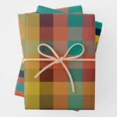 Retro-Karo und mittelgroße Mod-Streifen Geschenkpapier Set (Beispiel)