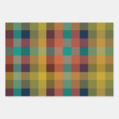 Retro-Karo und mittelgroße Mod-Streifen Geschenkpapier Set (Vorderseite)