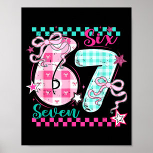 Retro Karo Valentinstag Six Seven Meme 67 Viral  Poster