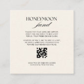 Retro Karomuster Flitterwochen-Fonds QR-Code Begleitkarte (Vorderseite)