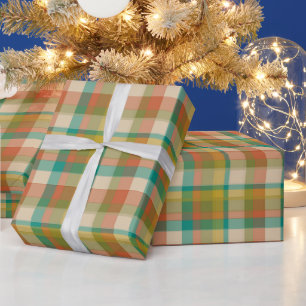 Retro-Karomuster in Vintage-Farben Geschenkpapier