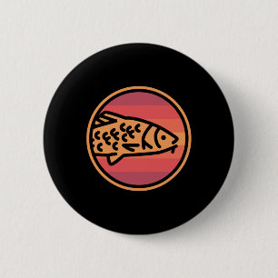 Retro-Karpfen-Fisch-Angler  Button