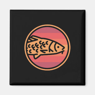 Retro Karpfen Fisch Angler Liebhaber Magnet