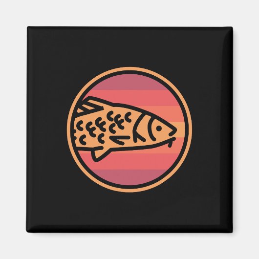 Retro Karpfen Fisch Angler Liebhaber Magnet (Vorne)