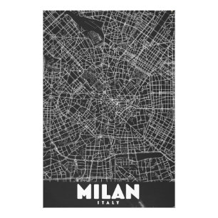 Retro-Karte von Mailand Italien Fotodruck
