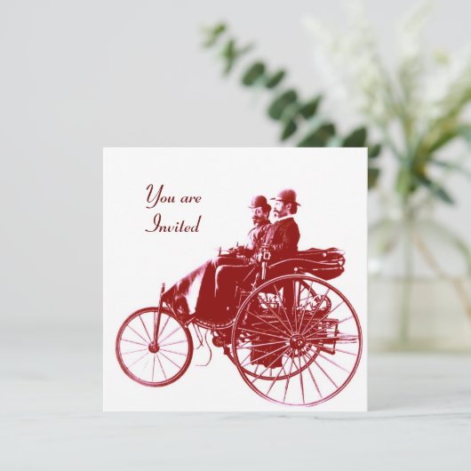 RETRO-KARTEN 2 , AUTO-WIEDERHERSTELLUNG , Weißbrau Einladung (Stehend Vorderseite)