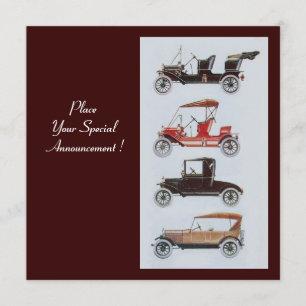 RETRO-KARTEN 2 , RESTORATION DES AUTO, blau-weiß Ankündigung