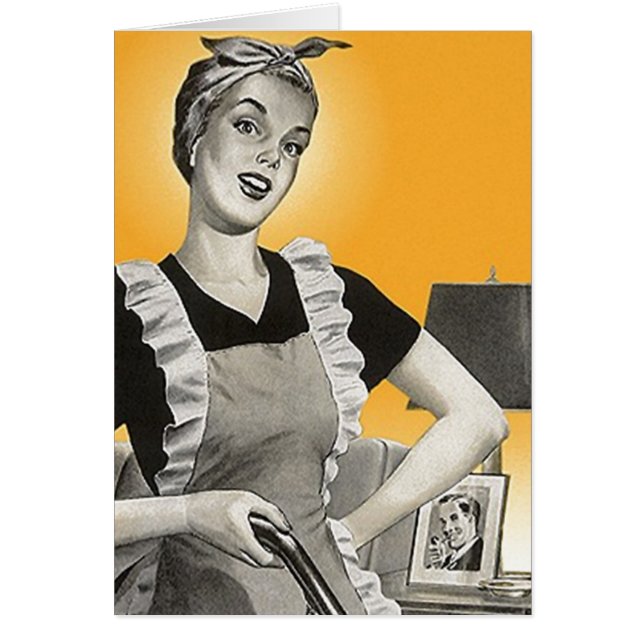 Retro Karten-regnerische Tagesgärtner-Hausarbeit (Vorne)