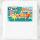 Retro Kartenspiel-Aufkleber der Frauen Rechteckiger Aufkleber (Tasche)