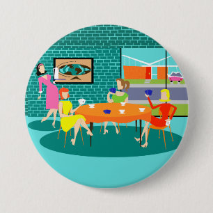 Retro Kartenspiel-Knopf der wöchentlichen Frauen Button